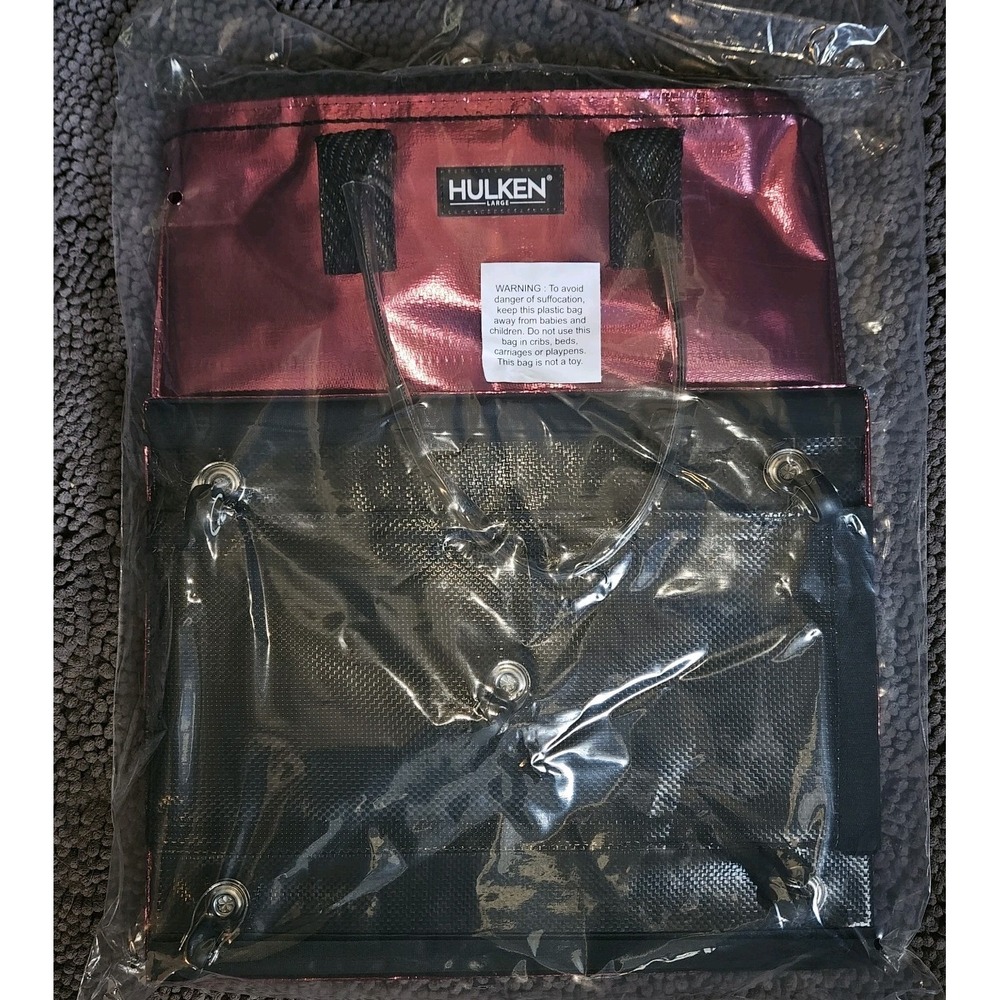 Hulken Large Rolling Tote Bag Cosmic Red Wheels Foldable Water Resistant Zip New - Picture 6 of 8